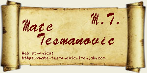 Mate Tešmanović vizit kartica